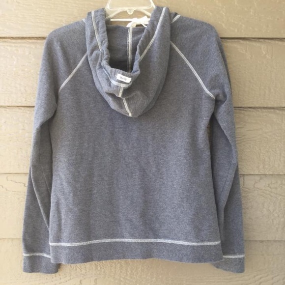 Converse V-Neck Hoodie gray top Women’s size S - Picture 2 of 9